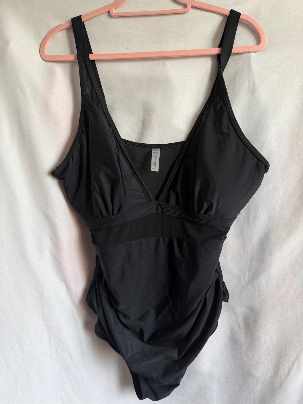 Black Women’s One-Piece Swim Suit with V-Neck